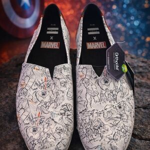 Marvel Sketch Art Slip-On Shoes - White and Black